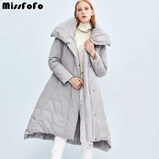 MissFoFo 2018 Модные женские подпушка куртка отложной воротник Profileig Теплый черный серый Размеры S-XXL однобортный