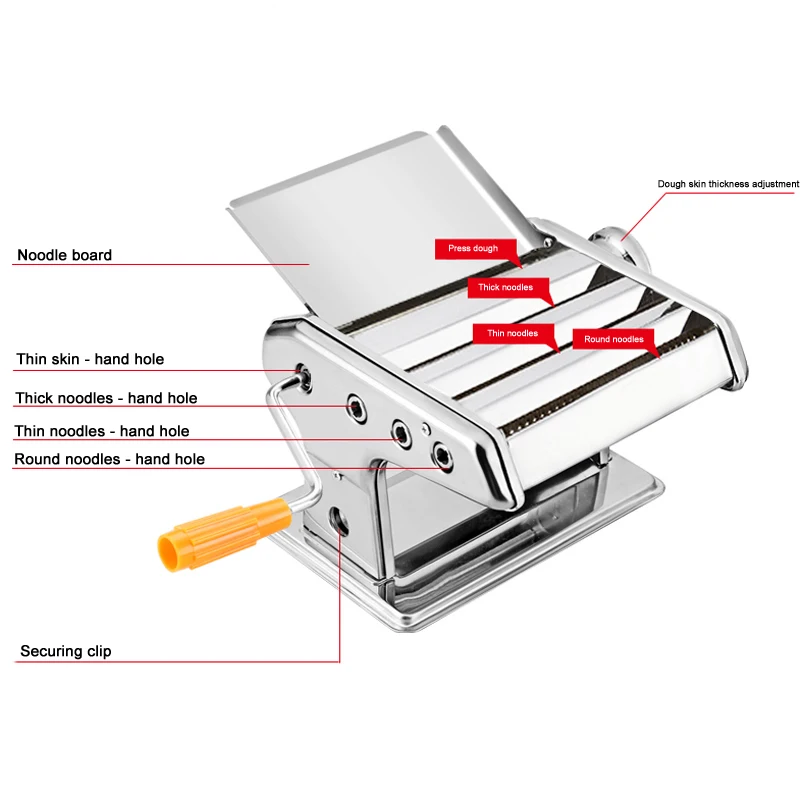 2-9 мм Ручная работа 3 лезвия из нержавеющей стали Паста лазань спагетти лапши машина