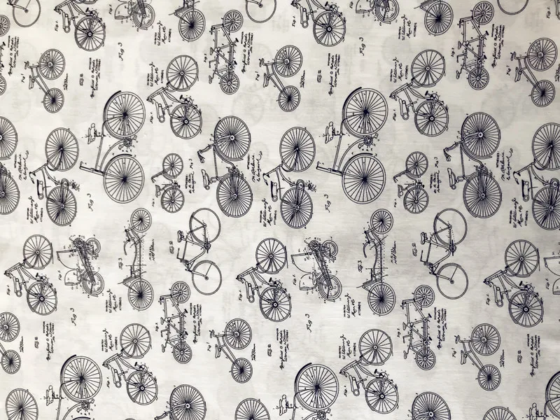 Алфавит велосипед винтажная ткань Ретро стиль ткань для кимоно ткань бязь напечатанная хлопковая ткань для DIY сумка 1 заказ = 1 метр