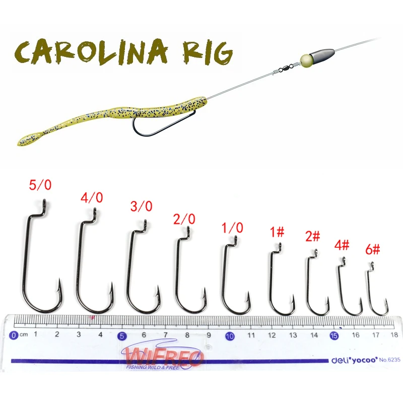 Wifreo 20 шт. Высокоуглеродистая сталь Мягкая приманка C Rig крючок офсетный хвостовик крючок под червя джиг снаряжение рыболовное Размер 6 4 2 1 1/0 2/0 3/0 4/0