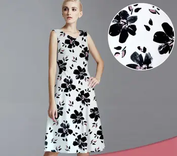 

2Meter Printing Cherry blossoms Flower Polyester Fabric For Apparel Sewing Fashion Women's Dheongsam Wedding Dress Diy Doll