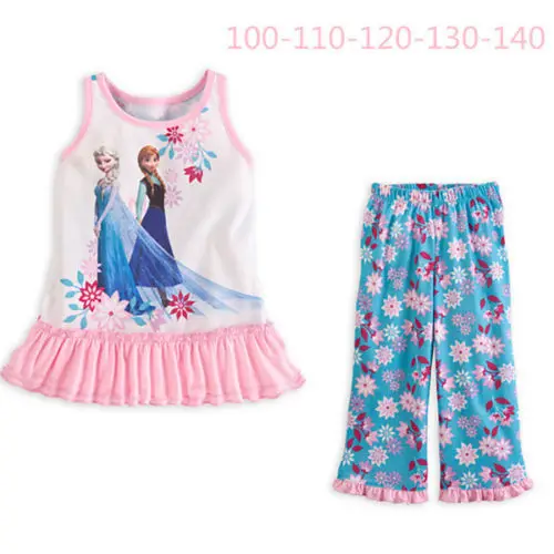 2PCS Set Kids Girls Frozen Elsa T-Shirt Tops Pants Dress Homewear 2-7Y Outfits | Мать и ребенок