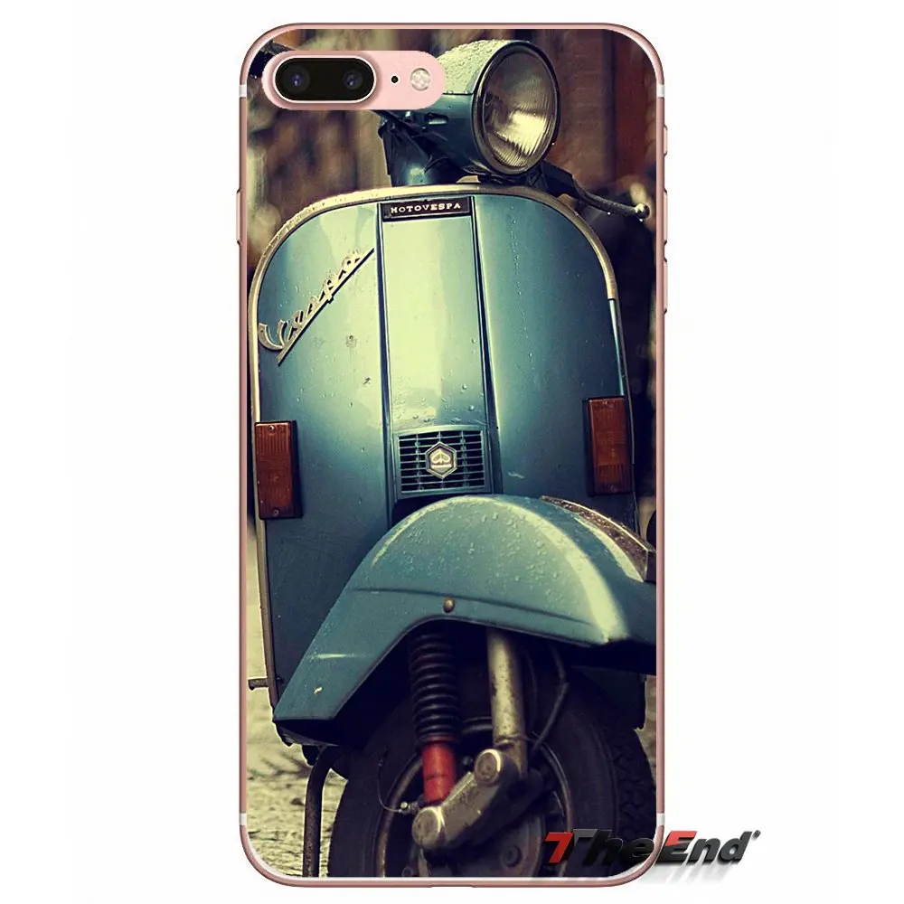 Итальянский чехол для мотоцикла Samsung Galaxy S3 S4 S5 MINI S6 S7 edge S8 Plus Note 2 3 4 5 Grand Core Prime Blue Vespa