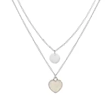 European Style Jewelry Ladies Girl Women Simple Love Heart Pendant Necklace Layer Choker Necklace Women Layered Necklace european lace choker necklace set