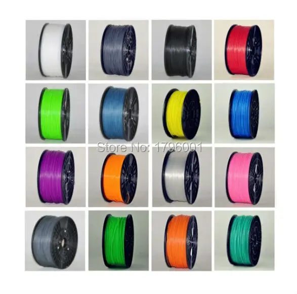 Muticolor 3d printer filaments PLA/ABS 1.75mm/3mm 1kg plastic Rubber Consumables Material MakerBot/RepRap/UP/Mendel yellow color pla 1 75mm 1kg spool 3d printer filaments for makerbot reprap up golden