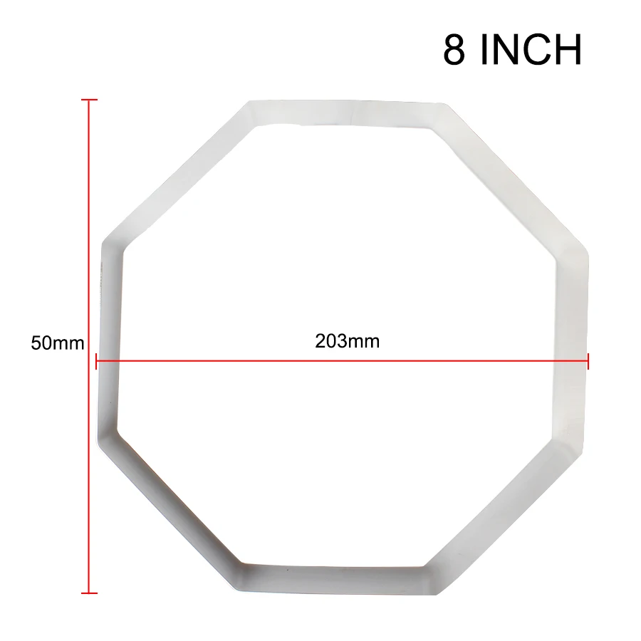 4/6/7/8/10 дюймов серебра толщиной Нержавеющая сталь торт Fondant(сахарная) резак восьмиугольная Форма мусс кольцо Fondant(сахарная) фрезы для украшения торта - Цвет: 8 INCH