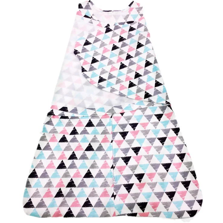 Спальный мешок для малышей, пеленка для новорожденных, хлопковый кокон, спальные мешки для детей, мягкий конверт для младенцев, пеленка, обернутая ткань, 66 см - Цвет: Triangle