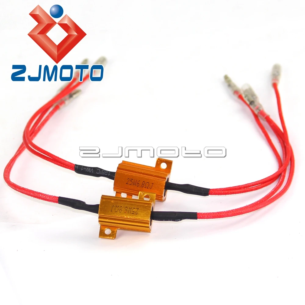 

Motorcycle Turn Signal LIghts Load Resistors Blinkers LED Flash Rate Controllers Indicators Light Resistance 25W 6.8 Ohms x2
