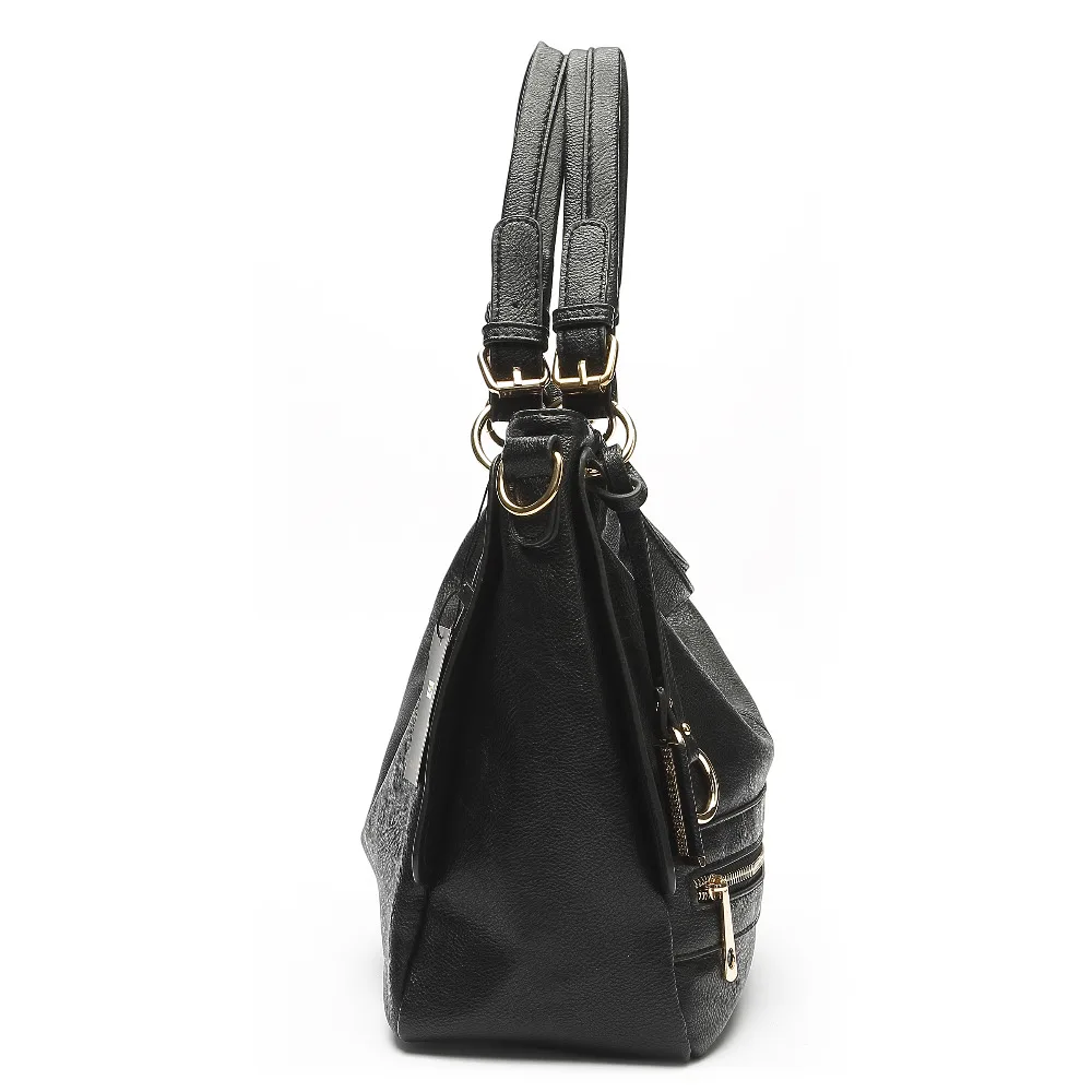 Черная сумка Хобо, сумка на плечо для женщин, кожаные кошельки и сумки, женские Рабочие Сумки, сумки для ноутбука, большая дорожная сумка через плечо