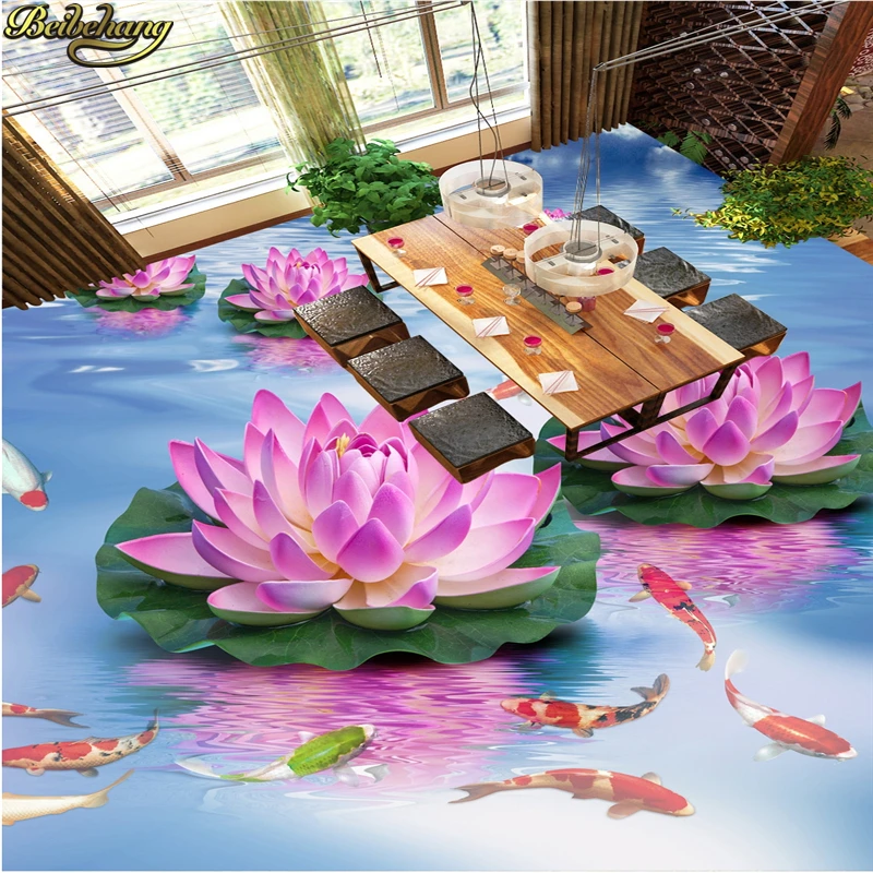 beibehang Custom Photo Wallpaper Floor Paintings Unique Lotus Water Purple Washroom Bathroom Bedroom 3D Floor beibehang Custom Photo Wallpaper Floor Paintings Unique Lotus Water Purple Washroom Bathroom Bedroom 3D Floor