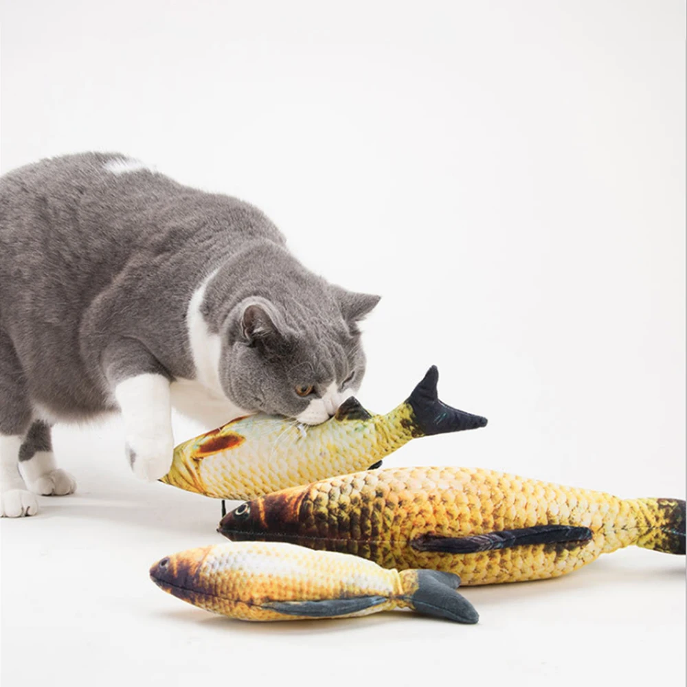 

New 1PC 40cm Fish Plush Pet Toys Puppy Dog Lovely Artificial Cat Scratch Pillow Sleeping Cushion Fun Toy Cat Mint Catnip Toys