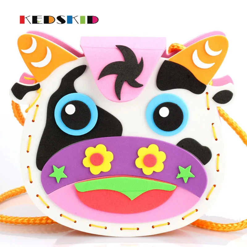 

New DIY Arrival Cartoon slash bag Handmade Game Paper Painting Tool Children Education Learning Toys Random style