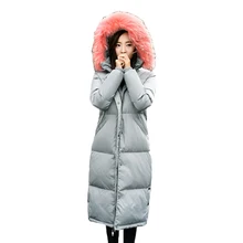 Большие размеры S-4XL зимние пуховики женские Новые плотные теплые пуховики пальто женские модные длинные белые пуховики