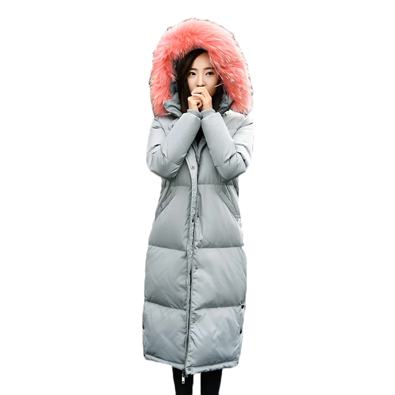 

Plus size S-4XL winter down jackets women's 2018 new thicken warm down jacket coat female fashion long White duck down jacket
