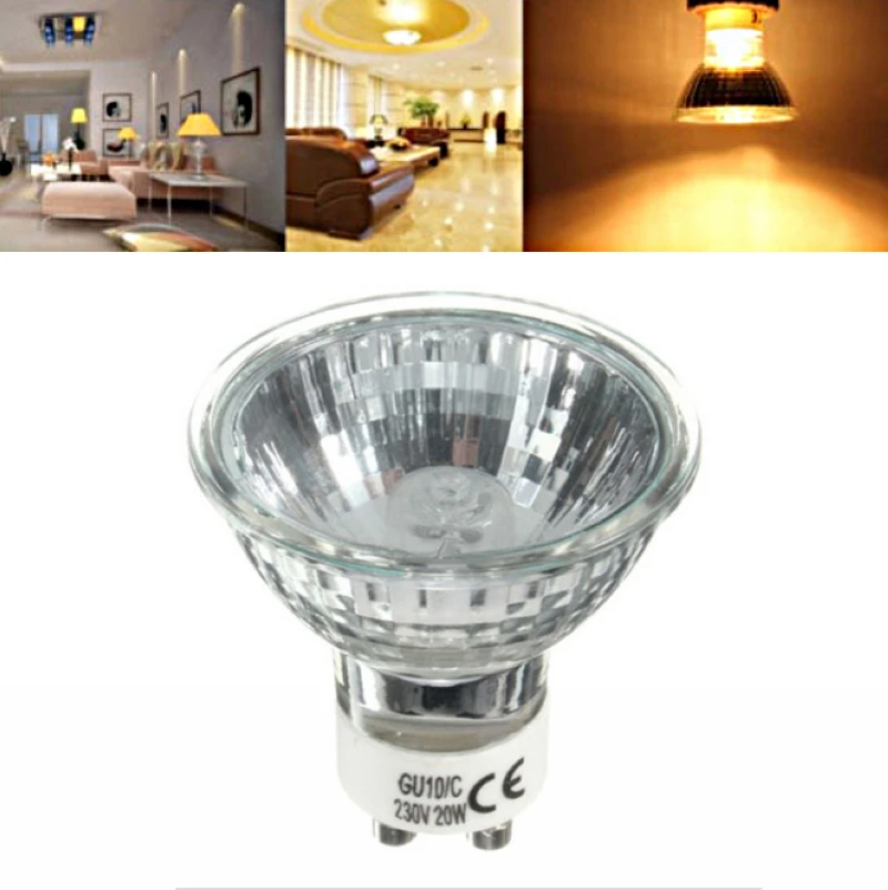 Newest 20W/35W/50W GU10 Bright Warm White Halogen Lamp Home Light Bulbs  220-240V