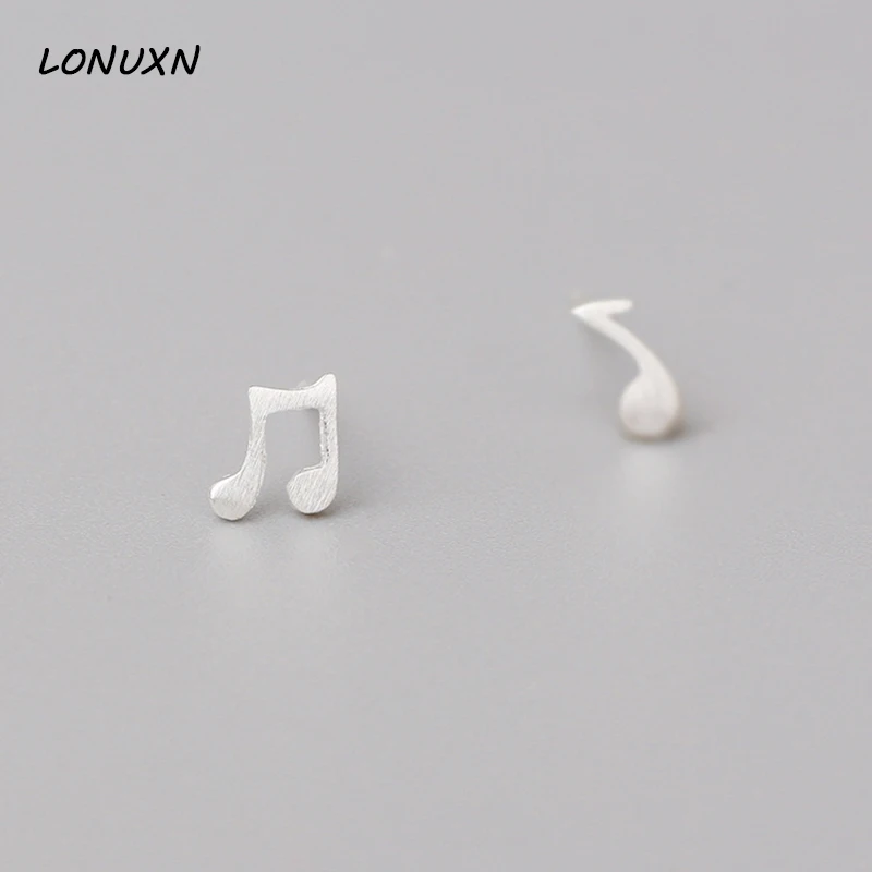 Женская Высококачественная музыкальная форма нот, милые серьги из стерлингового серебра пробы, простой мультфильм, женский подарок для девочек