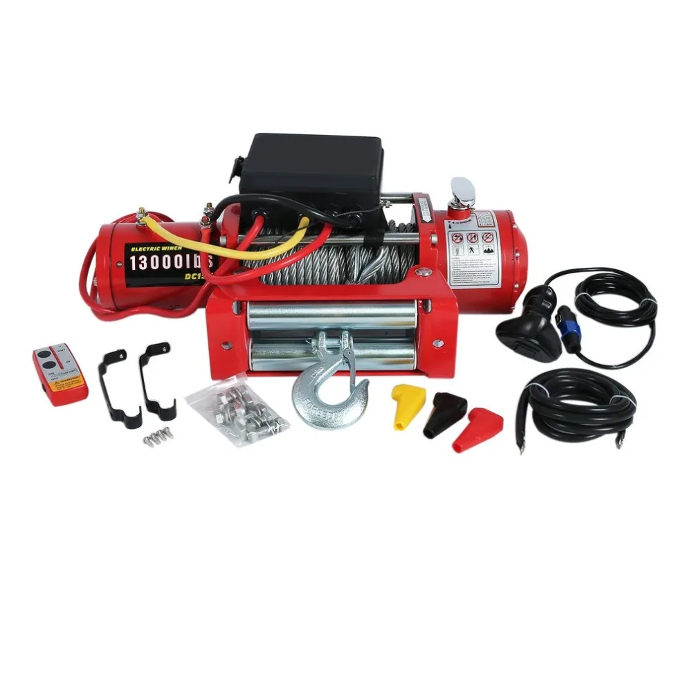 

12V Electric Winch High Performance Cars Engines Lift Winch With Remote Control Auto Lifting Sling Crane Equipment EU Plug