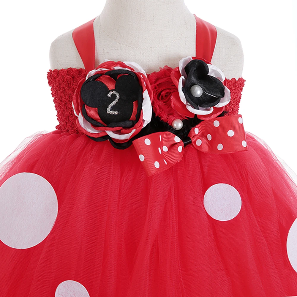 Red Tulle Tutu Minnie Mouse Teen Dresses Party Baby Girl First 2 Years Birthday Dress Vestido Minnie Photography Costumes Outfit (4)