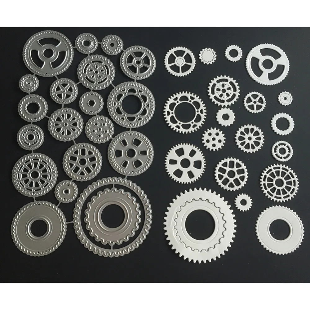 

20pc gear Frame 126*136mm Customized Stencil Metal Cutting Dies Cut Practice Hands-on DIY Scrapbooking Album Craft dies Tool