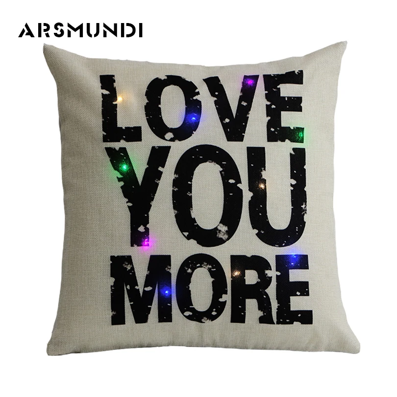 

Words Quotes Pillow Case Love Pillowcase Letter Cotton Linen Pillow Cover Vintage Bedroom Home use Decorative Pillowcase 45cm