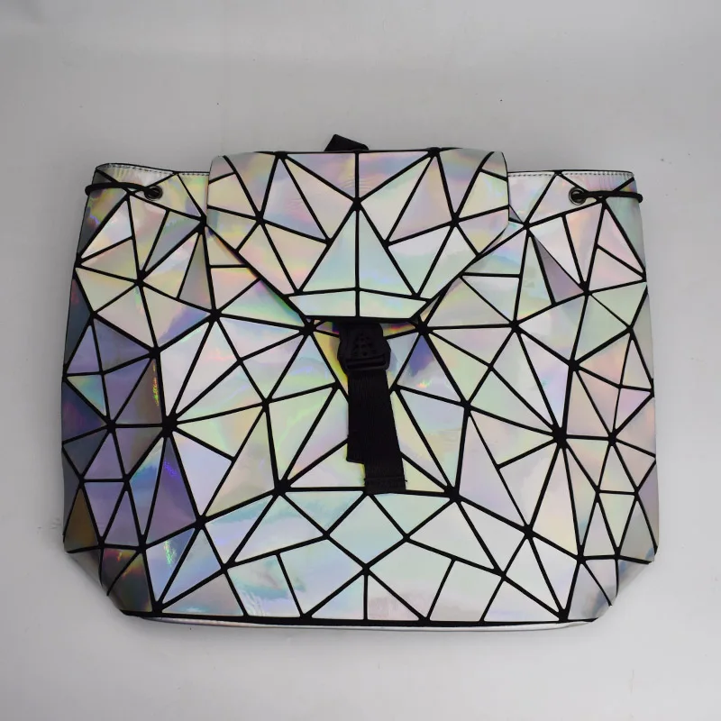 Светящийся женский рюкзак, школьная голограмма, модные геометрические складные школьные сумки для студентов, школьные сумки для девочек-подростков, голографические сумки