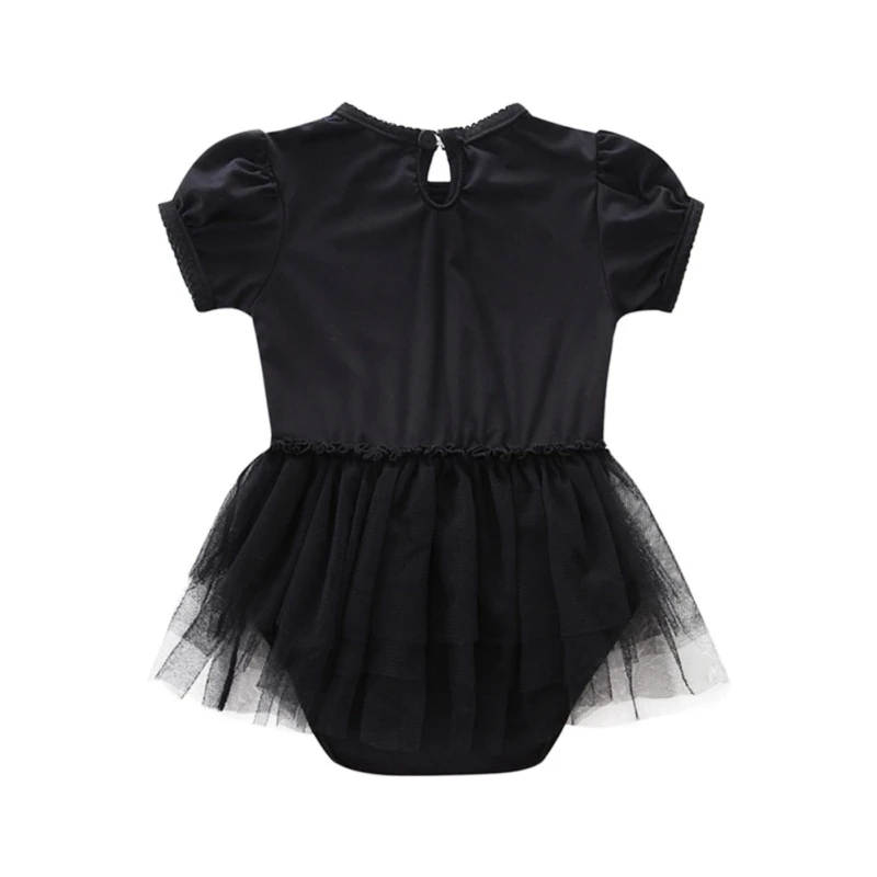 Summer Infant Jumpsuit Baby Girl Letter Short Sleeve Bowknot Mesh Rompers Kids Toddler Bodysuit Newborn Baby Girl Dress