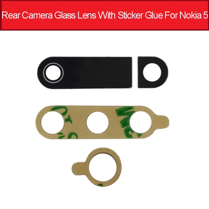 Оригинальная Задняя стеклянная линза для Nokia 5 6 6,1 7 Plus 8X5X6X7 основная задняя камера объектив стекло материал+ наклейка телефон запасные части - Цвет: For Nokia 5