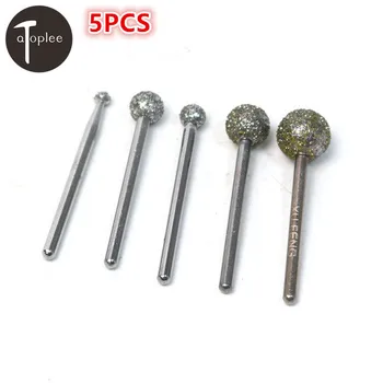 

NEW 5PCS 3mm Shank 36# Large Coarse Sand 6/8/10/12mm Round Ball Diamond Grinding Head Engraving Abrasive Rotary Tool