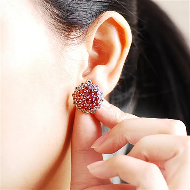 V-YA-Real-925-Sterling-Silver-Jacinth-Garnet-Stone-Earrings-For-Women-Lady-Elegant-Party-Jewelry