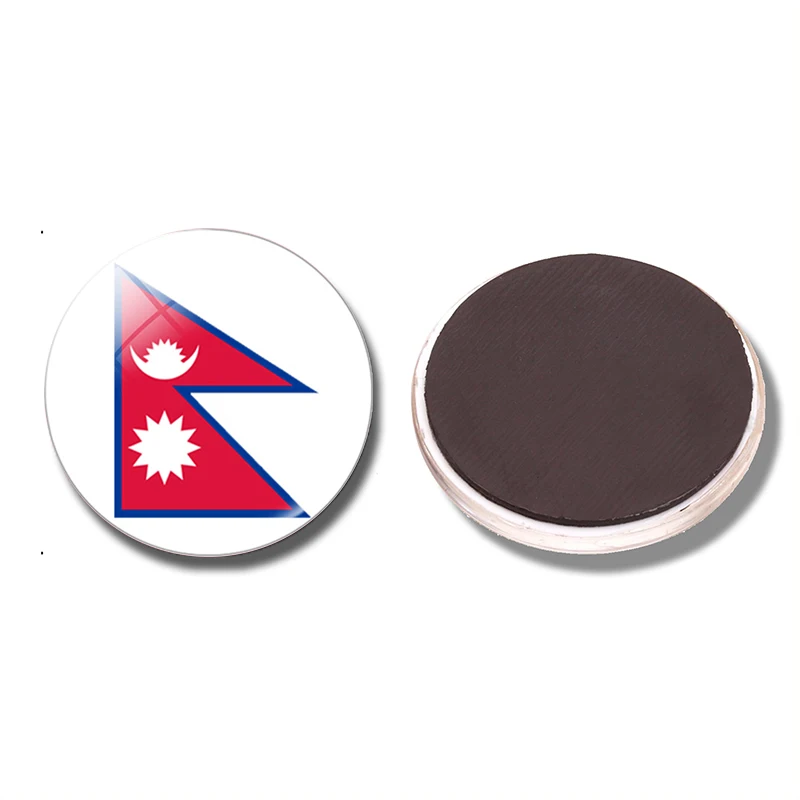 Nepal Flag 30MM Fridge Flag of Nepal Kathmandu Glass Cabochon