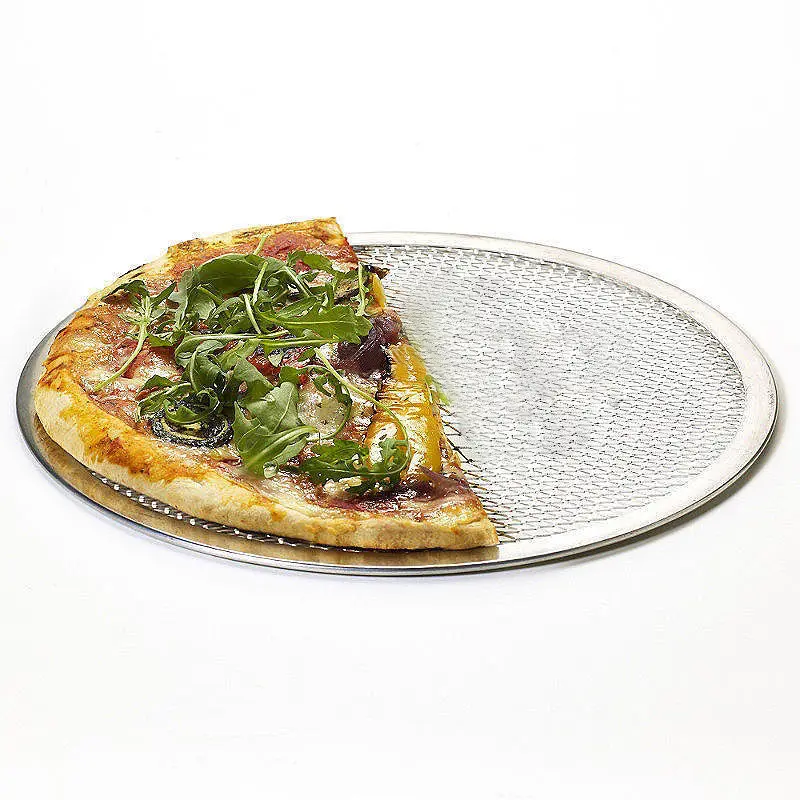 Aluminum Flat Mesh Pizza Screen Round Baking Tray Net Kitchen Tools