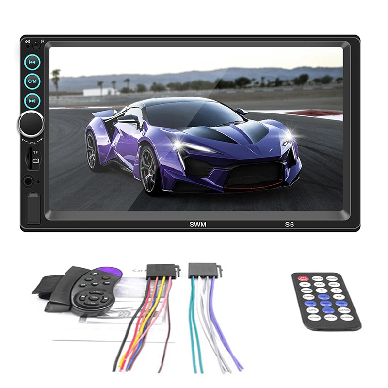 

2DIN Car radio 7" HD Touch Screen Player MP5 SD/FM/MP4/USB/AUX/Bluetooth Car Audio with Steering Wheel Control