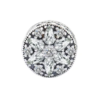 

ZMZY Original 925 Sterling Silver Charms Clear CZ Beads Fit Pandora Bracelet Bangle Jewelry Making