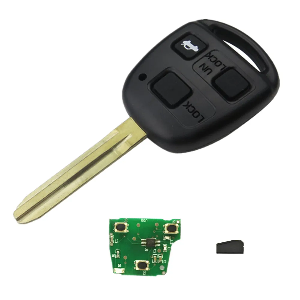 OKEYTECH AUTO REMOTE KEY 4D67 CHIP FOR T-OYOTA CAMRY PRADO COROLLA CAMRY 2/3 BUTTONS 315MHZ 433MHZ WITH CIRCUIT BOARD