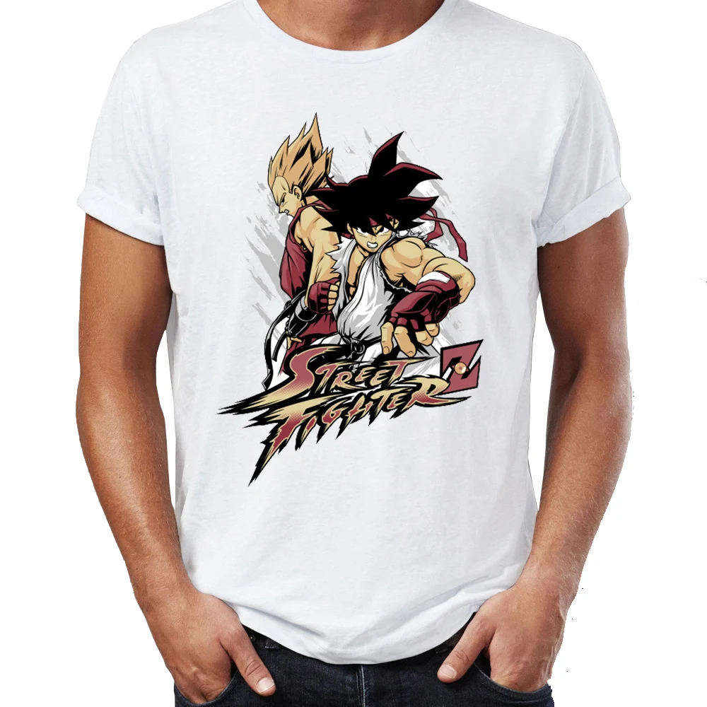 

Men's T Shirt Street Fighter Dragon Ball Z Mashup Goku Vegeta Awesome Artwork Printed Tee