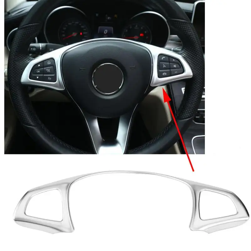 

New Car Steering Wheel Frame Trim Decorative Sticker Silver Chrome for Mercedes Benz E W213 C W205 GLC X253 2016 2017 2018