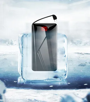 

Mini Power Bank 20000mah Thin Digital Display Fast Charging 2 In1 Built-in Line Portable Charger Powerbank For Iphone xs mi9