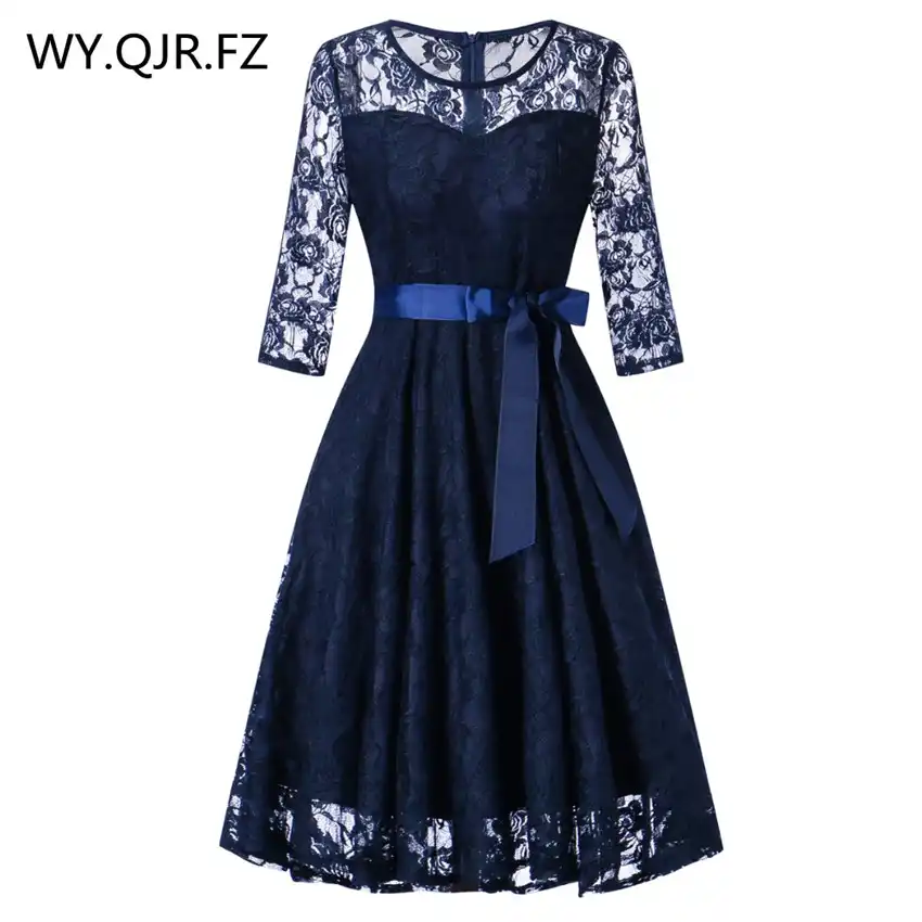 short navy dress for wedding