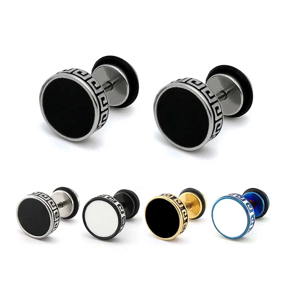

Korean punk earrings man modern women's earrings stainless steel jewelry woman round male female accessories gifts