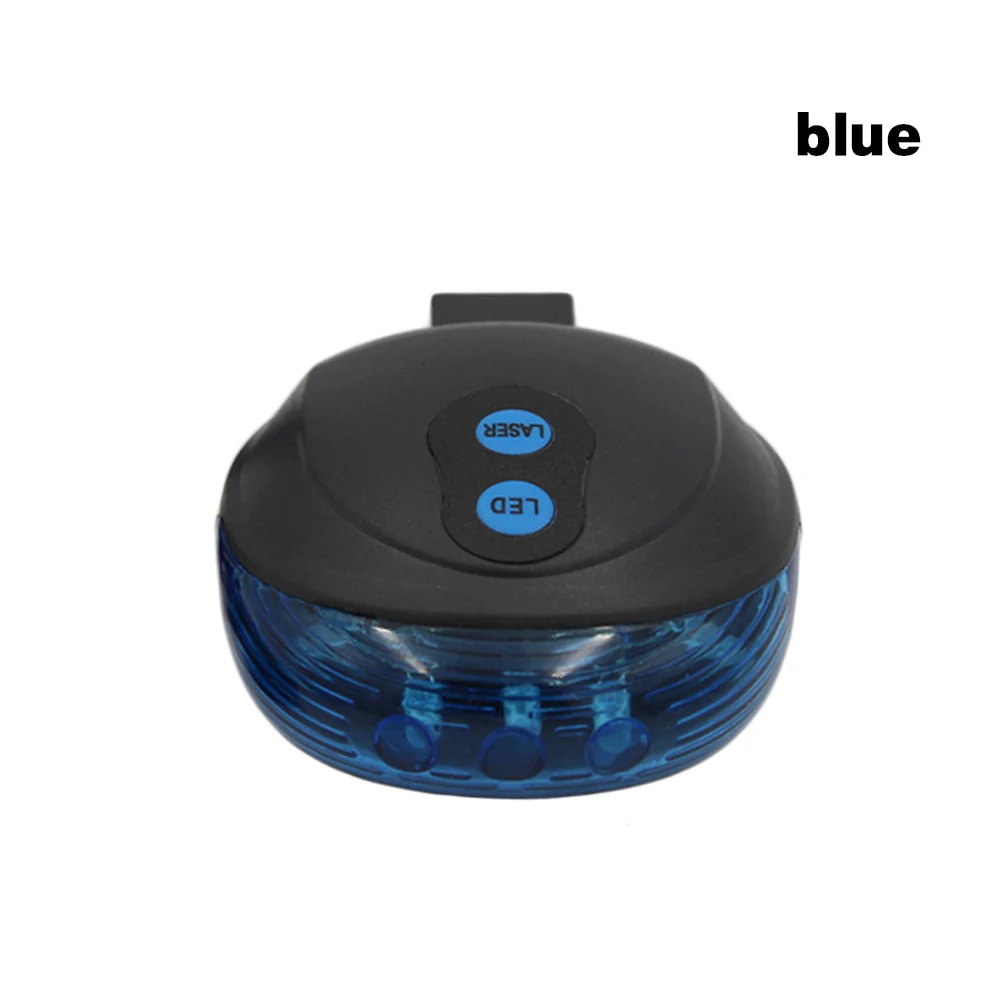 Водонепроницаемый велосипедный задний светильник 5LED+ 2 Лазерный велосипедный светильник предупреждающий задний светильник для горного велосипеда - Цвет: blue