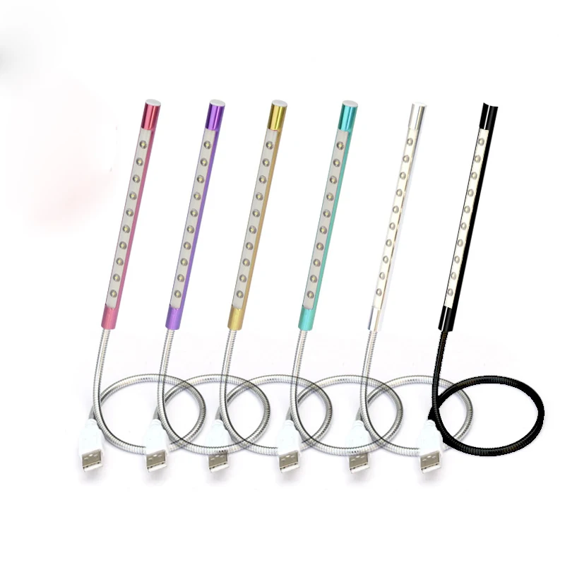 Kitop-1Pcs-NEW-Metal-Material-USB-LED-light-lamp-10LEDs-Bright-Light-flexible-variety-of-colors