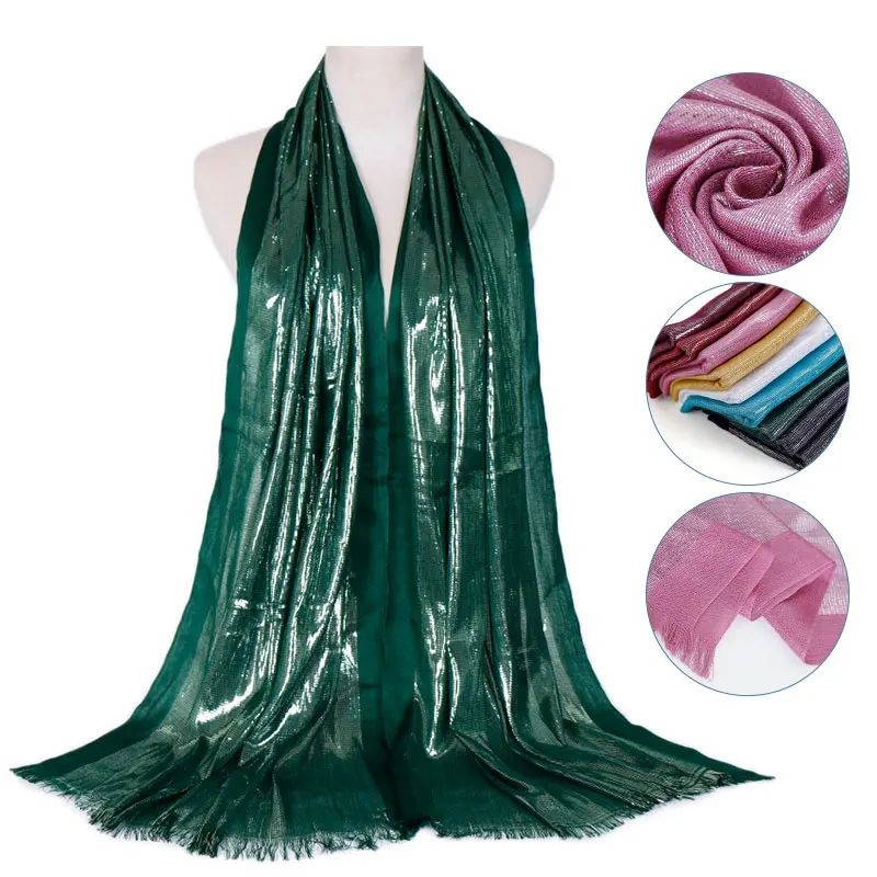 

Glitter hijab soft scarf tassels shimmer silver shawls muslim plain scarves wraps cotton headband scarves 10pcs/lot