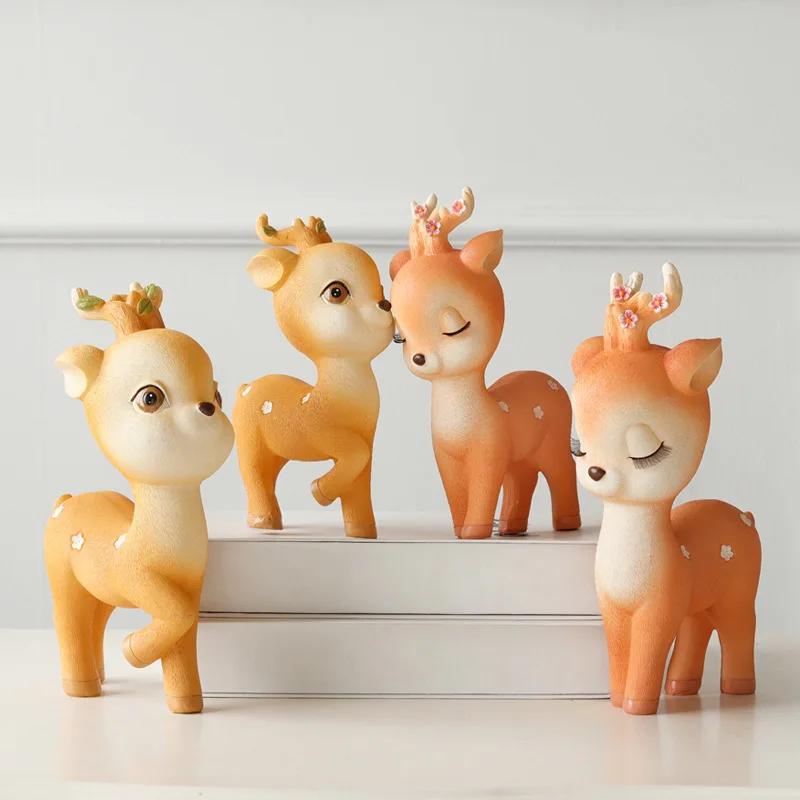 

Resin Craft Rural Deer Statue Sculpture Ornaments Home Decoration Accessories Gift Exquisite Geometric Resin Deer Sculpture