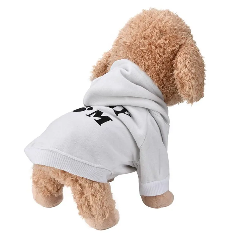 Маленькие худи для домашних собак Одежда I LOVE MY MOM Paw Puppy Одежда с шапкой одежда из хлопка верхняя одежда для собак#10