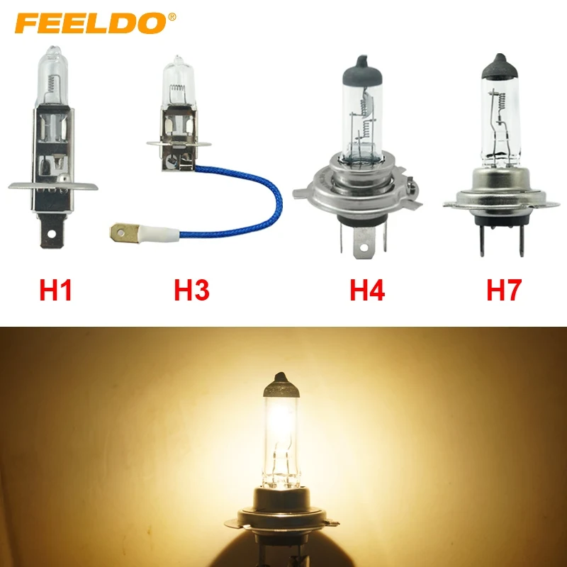 FEELDO 1PC Warm White H1 H3 H4 H7 70W 100W Truck Bus Headlight Driving Lamp 3000K DC 24V FD