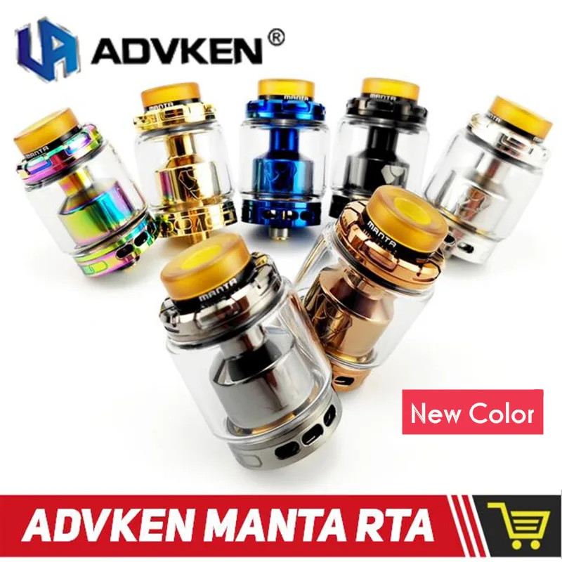

Authentic Advken Manta RTA Tank Atomizer 24mm 5ml/3.5ml Capacity 810 drip tip 510 thread VS OBS ENGINE NANO RTA Tank Atomizer