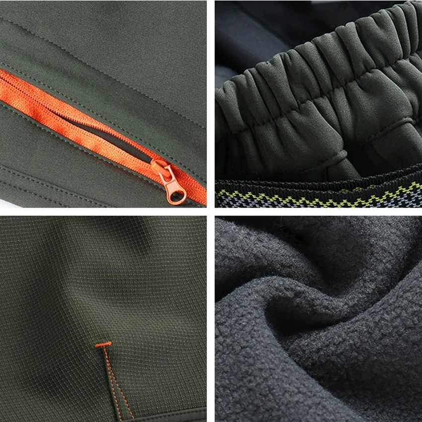 Pantalones gruesos de lana de invierno para hombre JACKSANQI impermeables al aire libre senderismo térmico Camping Trekking esquí deportes pantalones masculinos RA165