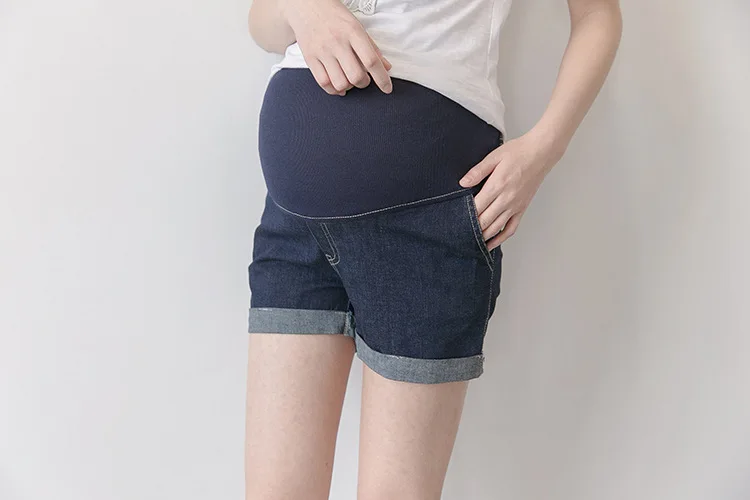 Verão de Moda de Maternidade Calças de Ganga para Mulheres Fdfklak Tamanho Grande 2020 Roupas Curtas Grávidas Gravidez Azul Profundo F271 l xl Xxl 6 Mamãe e Bebê