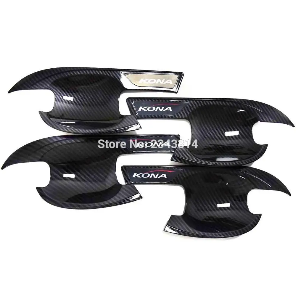 For-Hyundai-Kona-2018-2019-ABS-Black-Car-Door-Handle-Bowl-Side-Door-Bowl-Cover-Trim
