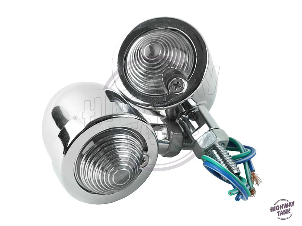 

Universal Chrome Motorcycle Turn signal Light case for Harley cruiser chopper custom bobber